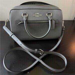 Coach Grey Satchel Bag with Silver Details